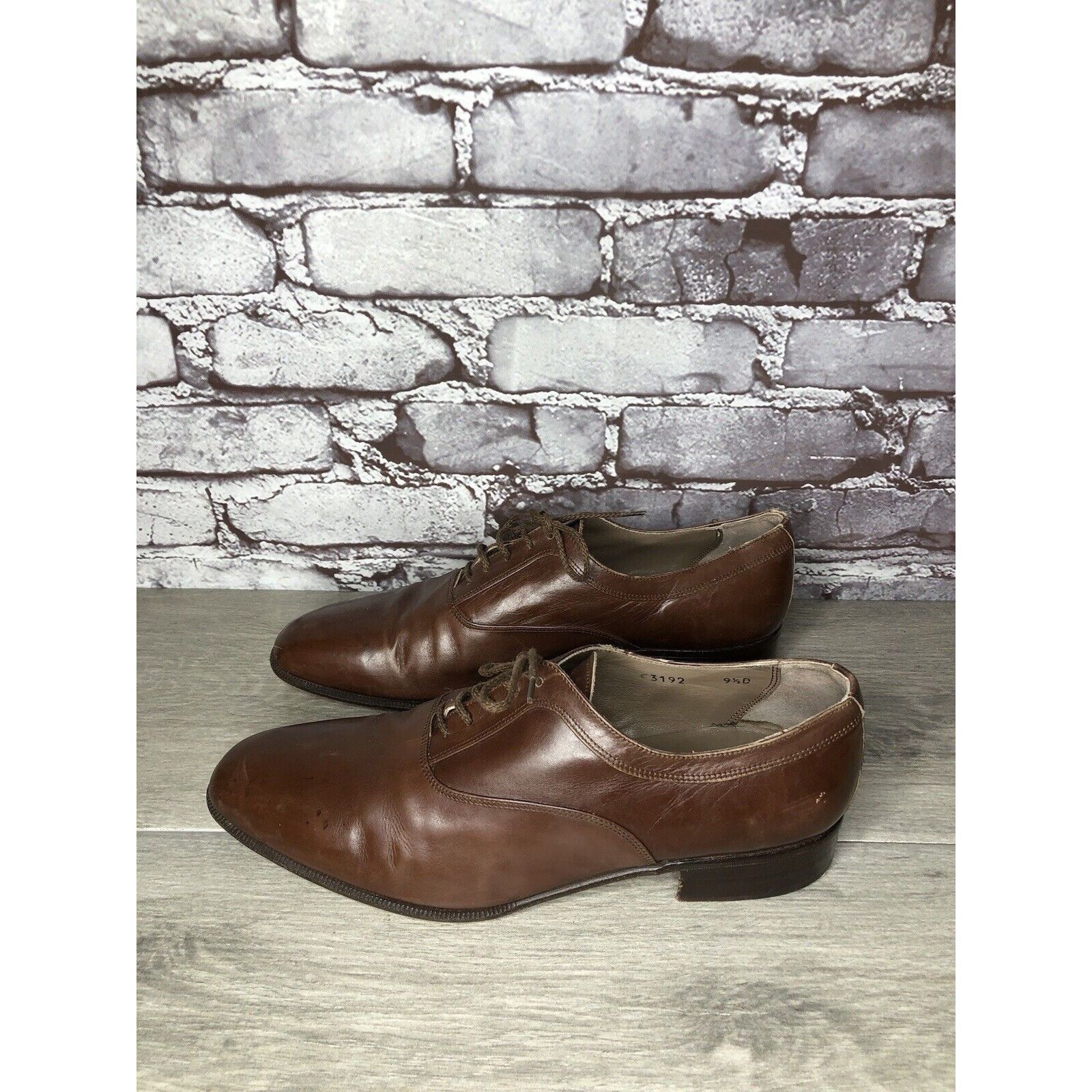 Other Ennesi Gold VTG Brown Leather Derby Lace Up Dress Shoes Men Size US 9.5 / EU 42-43 - 7 Thumbnail