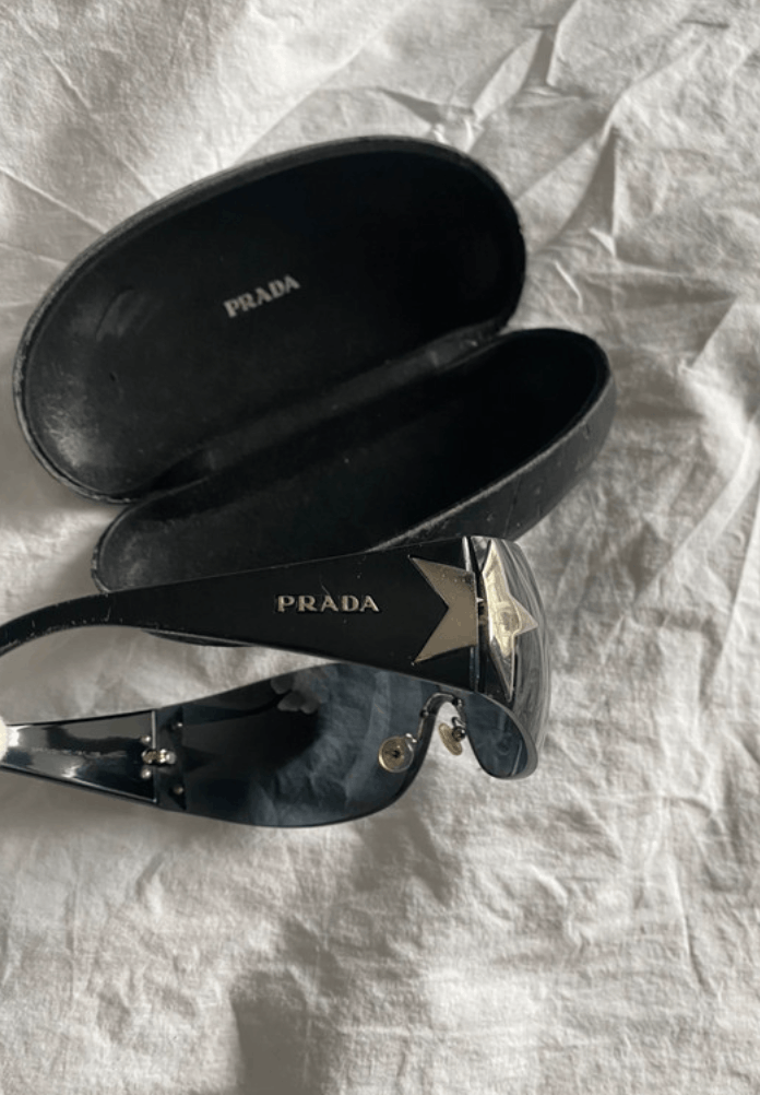 Miu Miu × Prada × Vintage PRADA Sunglasses Star Mask Flame Wrap Shield Size ONE SIZE - 1 Thumbnail