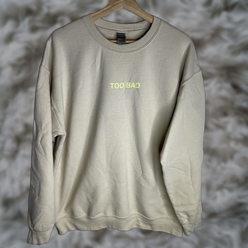 Gildan Barstool Sports Crewneck Sweatshirt Adult Large Chicks in The Office Too Bad Beige Cotton Blend Knit Logo Barstool Sports Crewneck Sweatshirt USA? Size US L / EU 52-54 / 3 - 1 Thumbnail