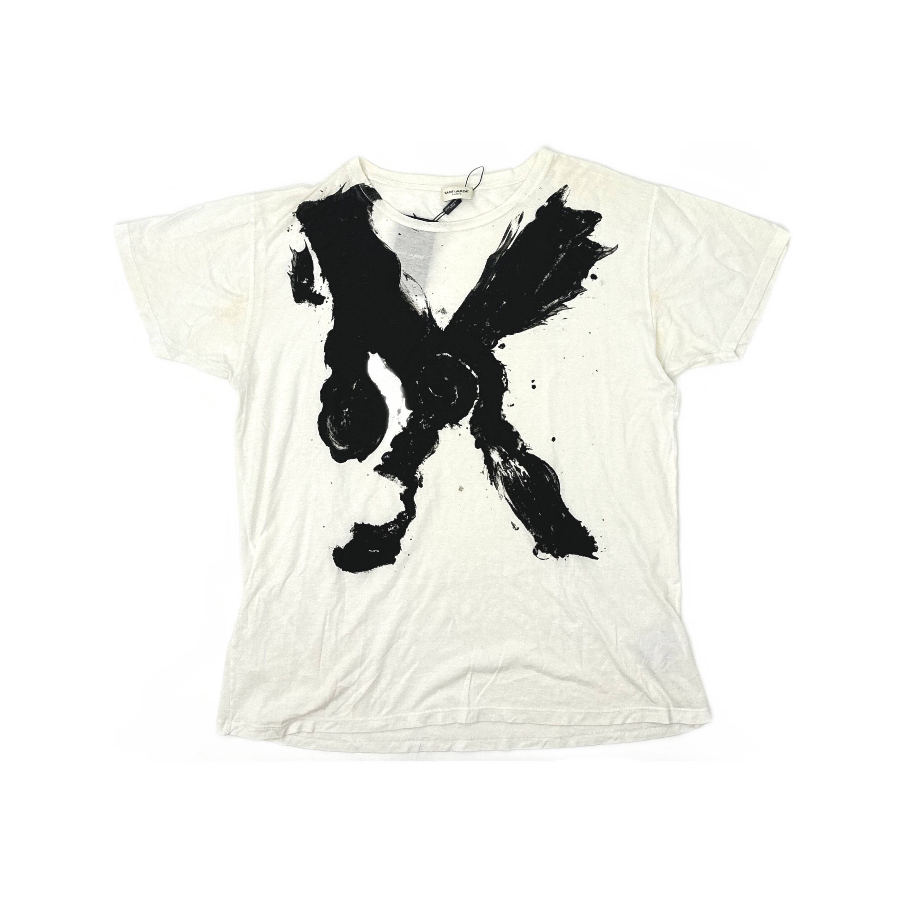 Saint Laurent Paris Saint Laurent Splatter Graphic T-Shirt XXL Size US XXL / EU 58 / 5 - 1 Thumbnail