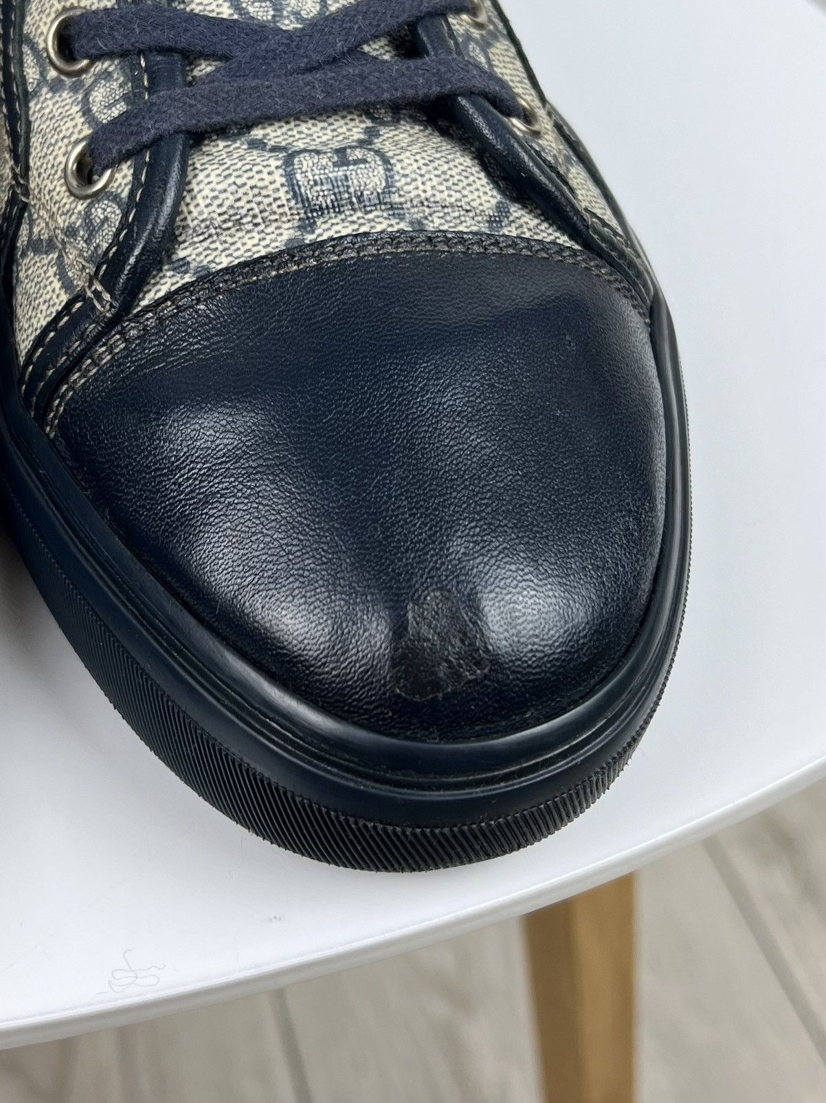 Gucci GUCCI Sneakers Hi Top Leather GG Monogram Canvas Navy Men's Size US 8.5 / EU 41-42 - 9 Thumbnail