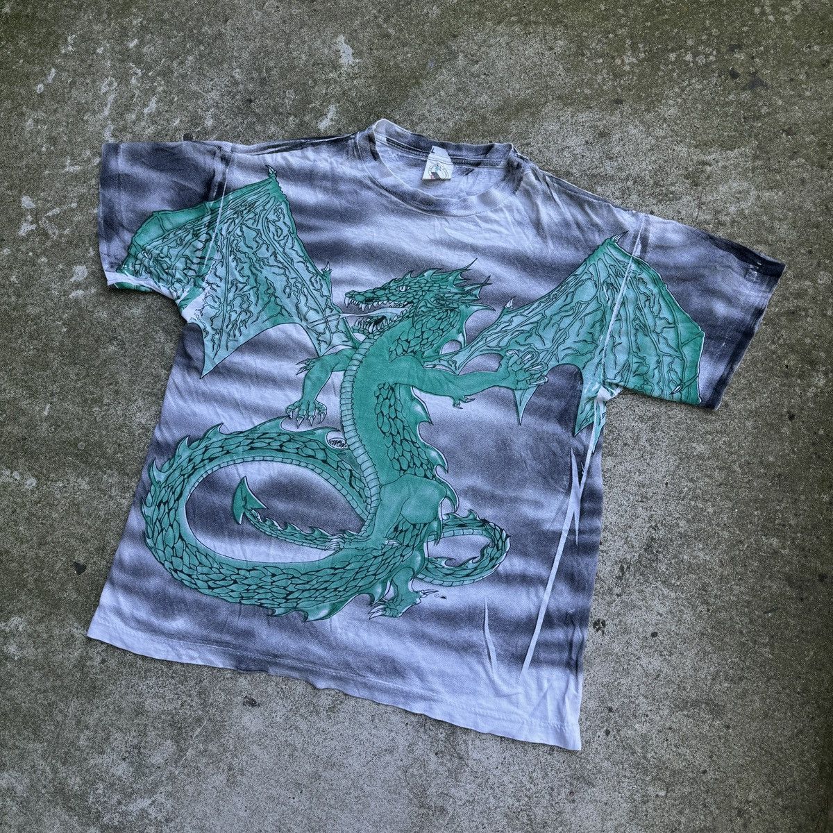 Vintage 90s Paper Thin Dragon Shirt Faded Thrashed ERD Distressed Size US L / EU 52-54 / 3 - 2 Thumbnail