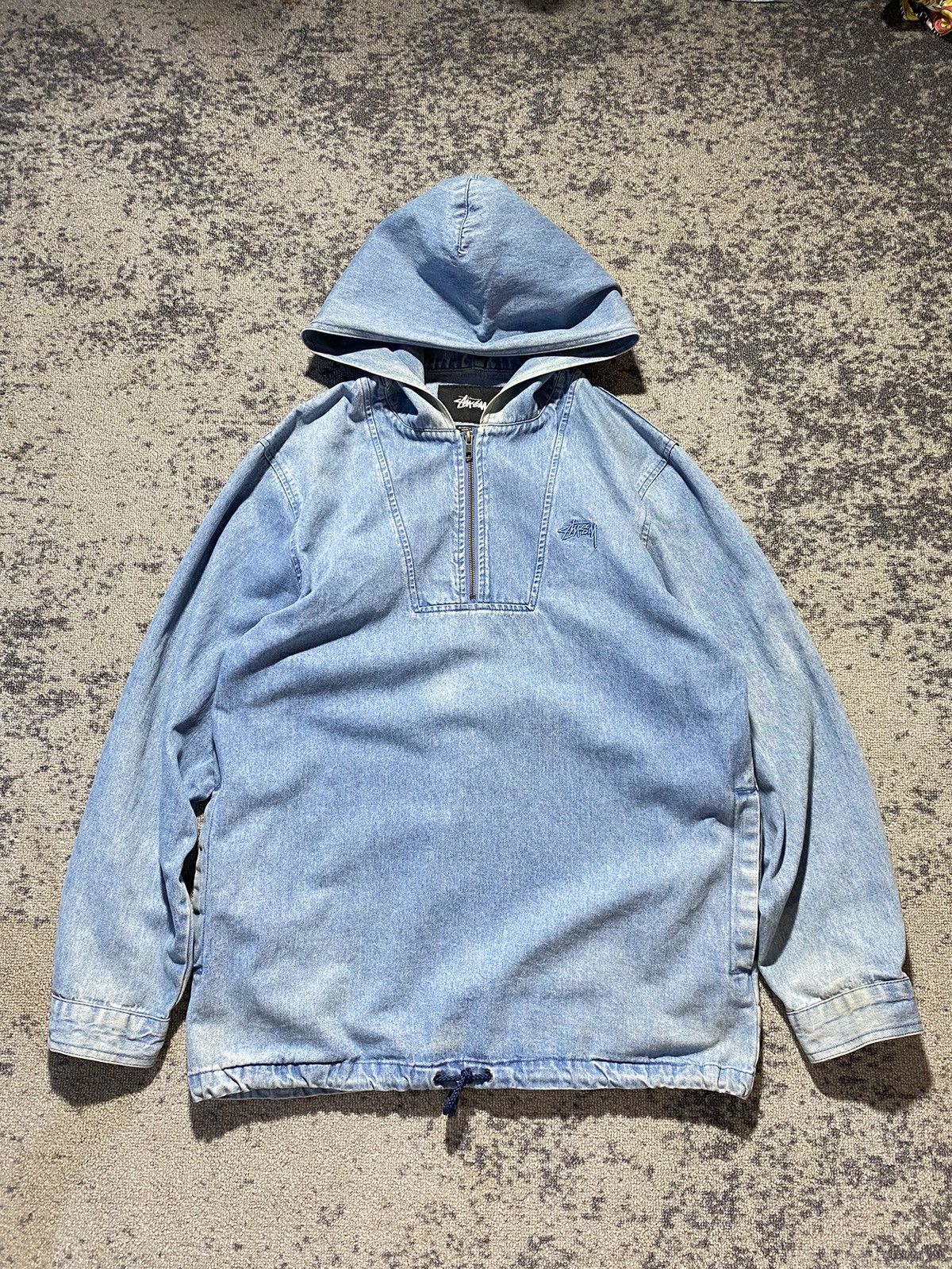 Stussy Rare denim jacket hoodie stussy embroid Size US L / EU 52-54 / 3 - 2 Thumbnail