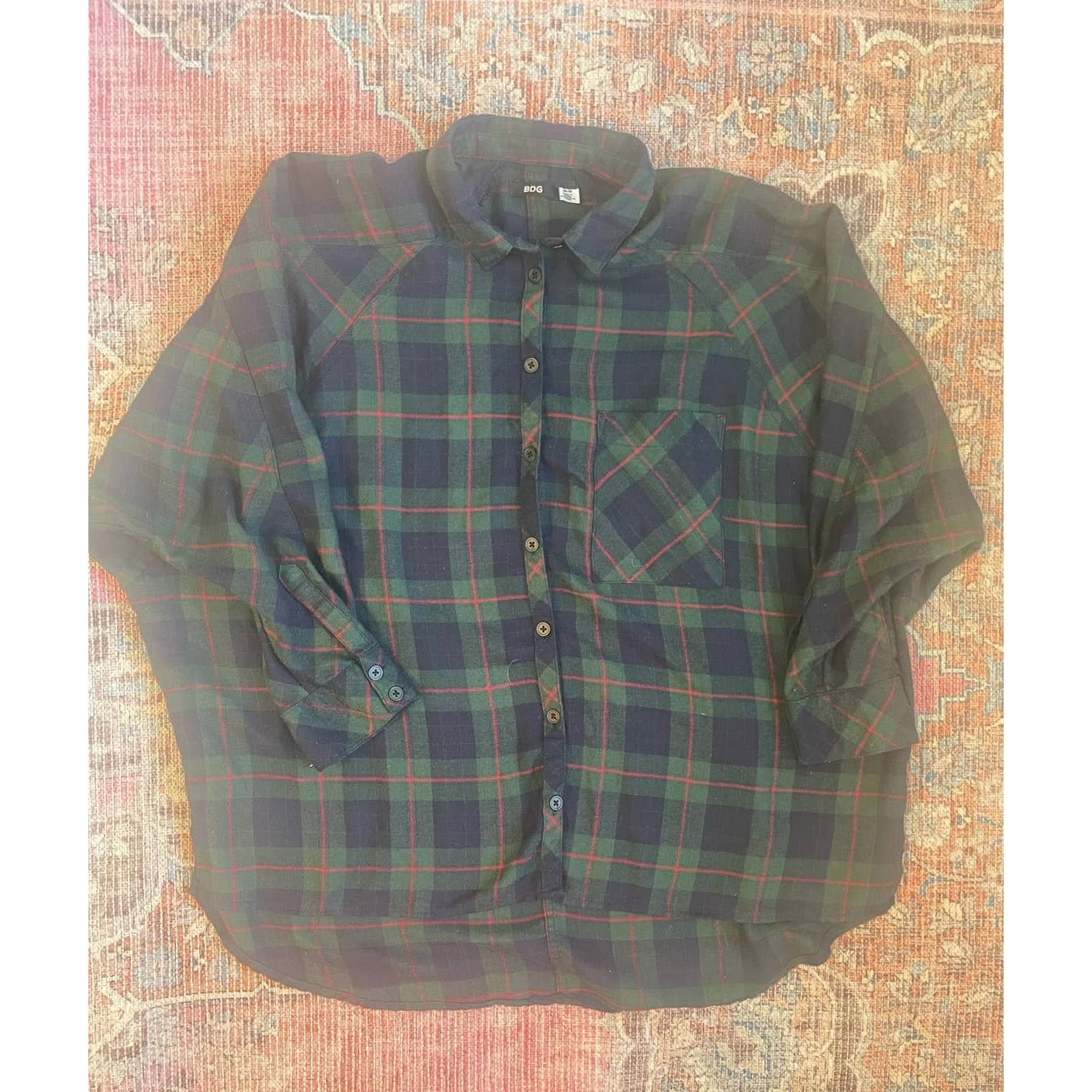 Bdg BDG Womens Shirt Size M Flannel Oversized Plaid Dolman Size M / US 6-8 / IT 42-44 - 1 Thumbnail