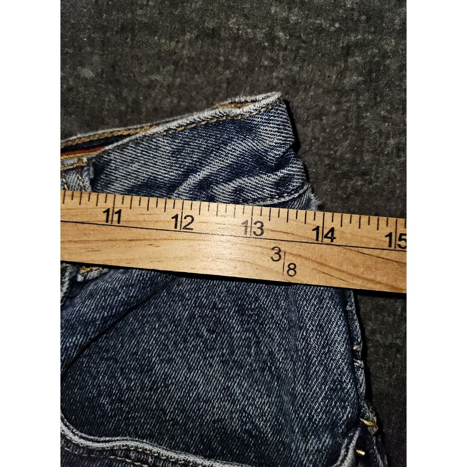 Vintage VINTAGE Lawman Jeans Women's 11 High Rise Blue Distressed Straight 80s 90s Cowboy Boys? Size 32" / US 10 / IT 46 - 4 Thumbnail