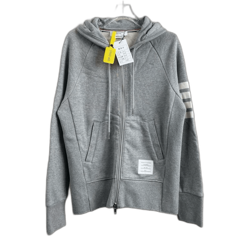Thom Browne Thom Browne Gray Knit Zip Hoodie Size US S / EU 44-46 / 1 - 1 Thumbnail