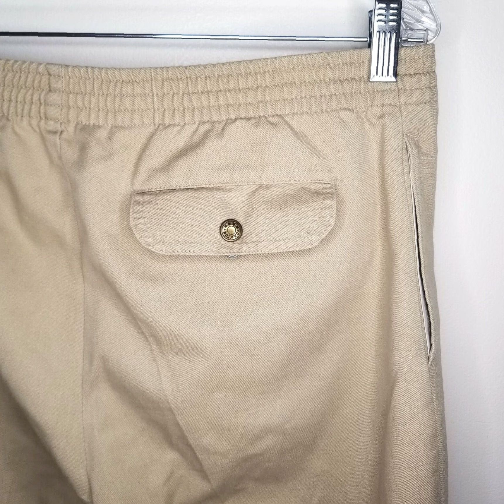 Vintage Mens Oakton Chino Pants 34x30 Beige Elastic Waist Regular Mens Size US 34 / EU 50 - 5 Thumbnail
