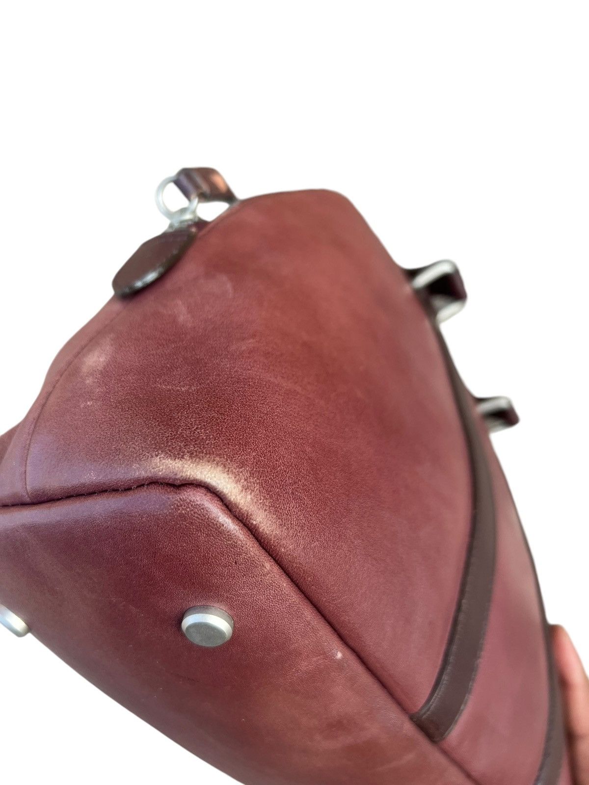 agnes b. Vintage Agnes B. Voyage Distress Fade Patina Leather Bag Size ONE SIZE - 15 Thumbnail
