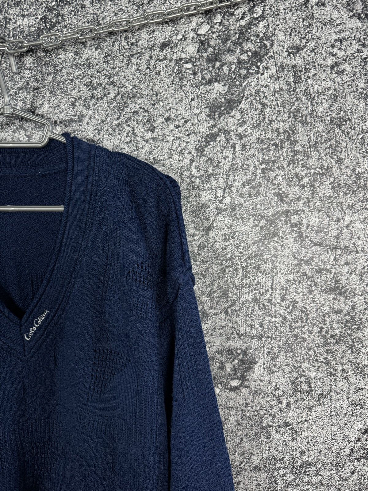 Carlo Colucci Carlo Colucci Vintage V-Neck Wool Sweater Jumper Size 56 Size US XL / EU 56 / 4 - 2 Thumbnail