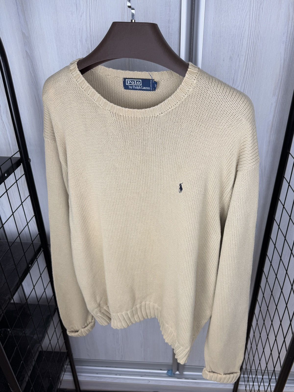 Polo Ralph Lauren Vintage 90s Polo Ralph Lauren Knitted Sweater Beige XXLarge Size US XXL / EU 58 / 5 - 6 Thumbnail