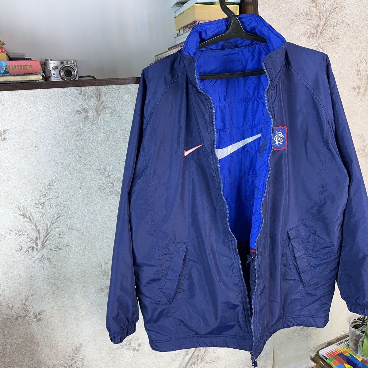 Nike × Vintage Vintage Nike Glasgow Rangers 1997 Jacket Reversibl Blue Size US L / EU 52-54 / 3 - 16 Thumbnail