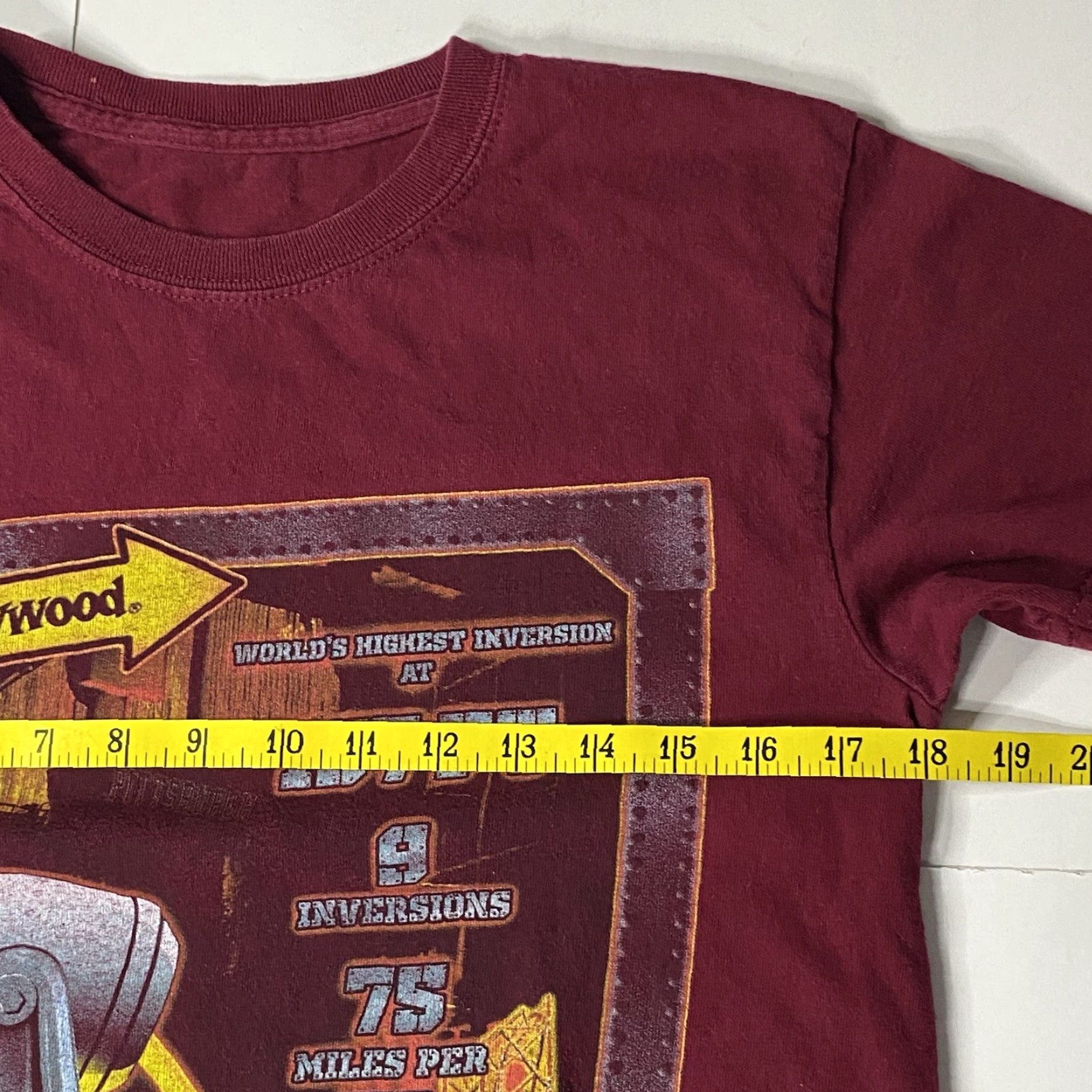 Vintage VTG Unbranded T-Shirt Pittsburgh Pa Kennywood Park Rollercoaster Shirt Adult S Red Mens Size US S / EU 44-46 / 1 - 6 Thumbnail