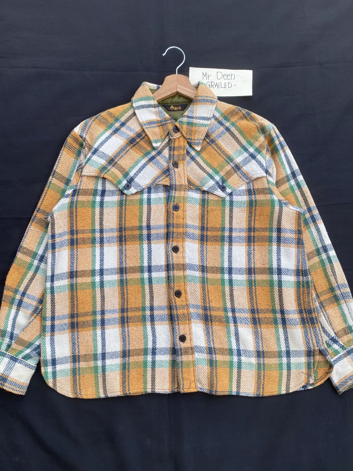 Bape × Vintage Rare Vintage BAPE Checkered Flannel Buttons Shirt Size US M / EU 48-50 / 2 - 1 Thumbnail