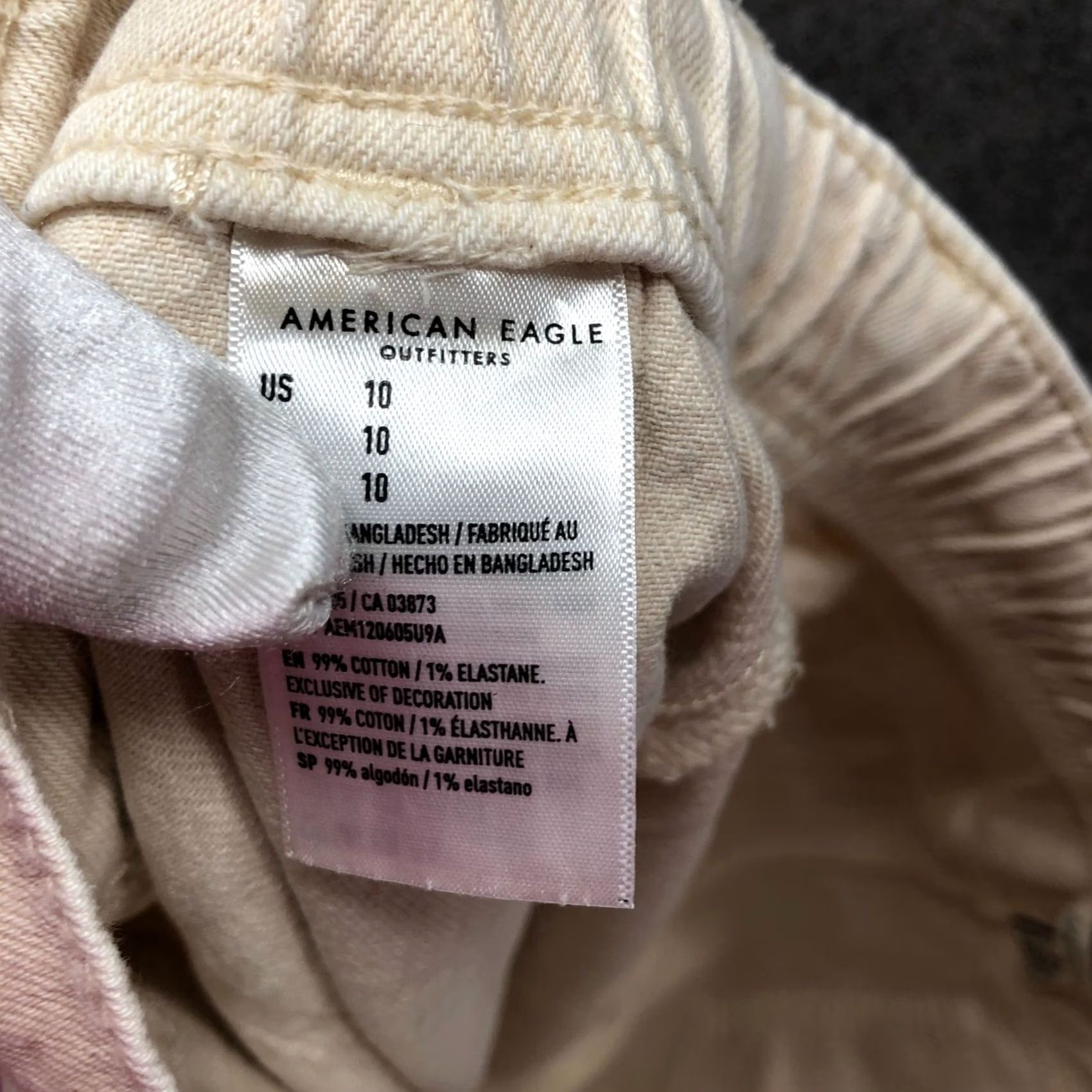 American Eagle Outfitters American Eagle Shorts Womens 10 Stretch Beige Roll Cuff Drawstring High Tomgirl Size 32" / US 10 / IT 46 - 7 Thumbnail