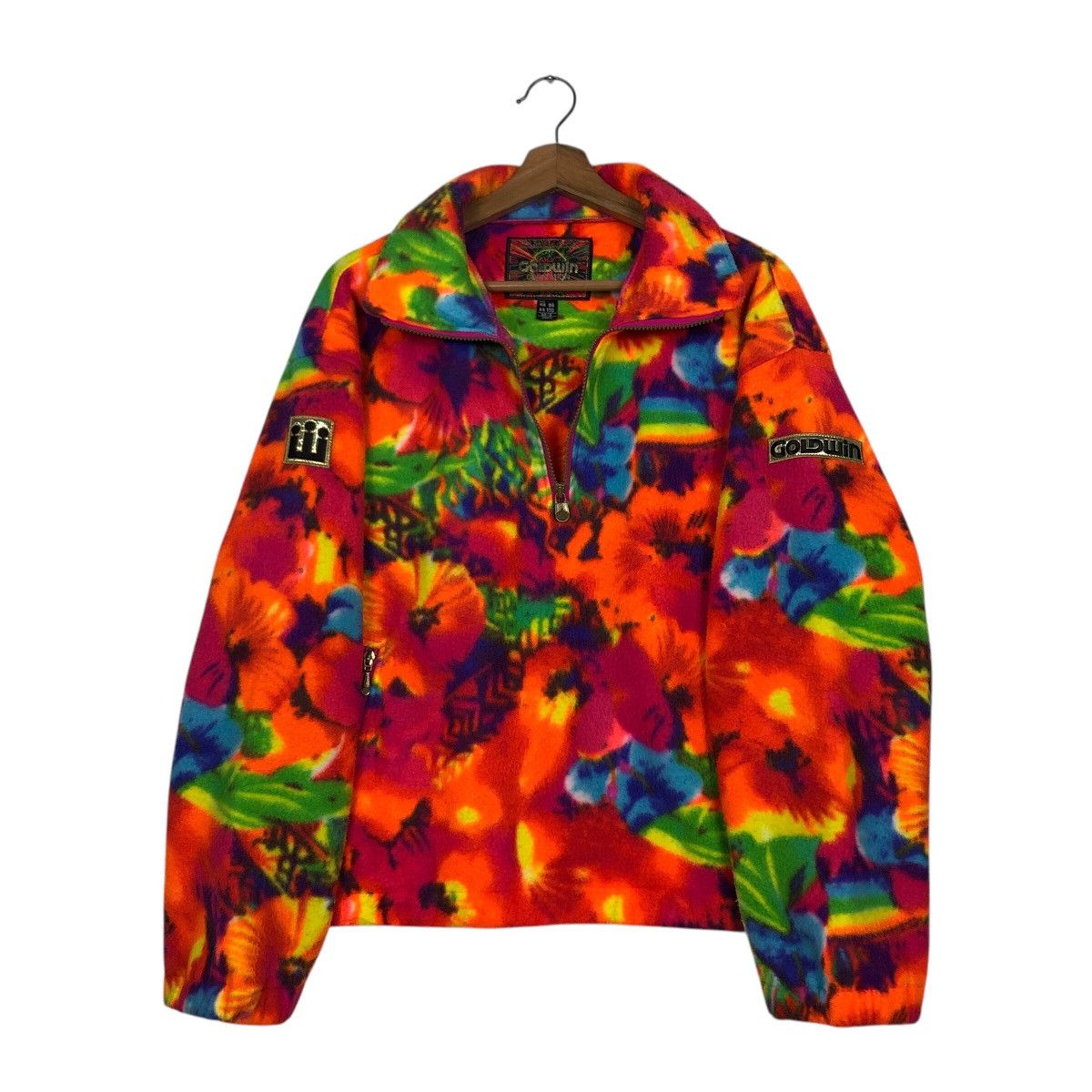 Japanese Brand × Vintage 📌Colourful Anorak Half Zipper Fleece Jacket Goldwin Japan Size US L / EU 52-54 / 3 - 12 Thumbnail