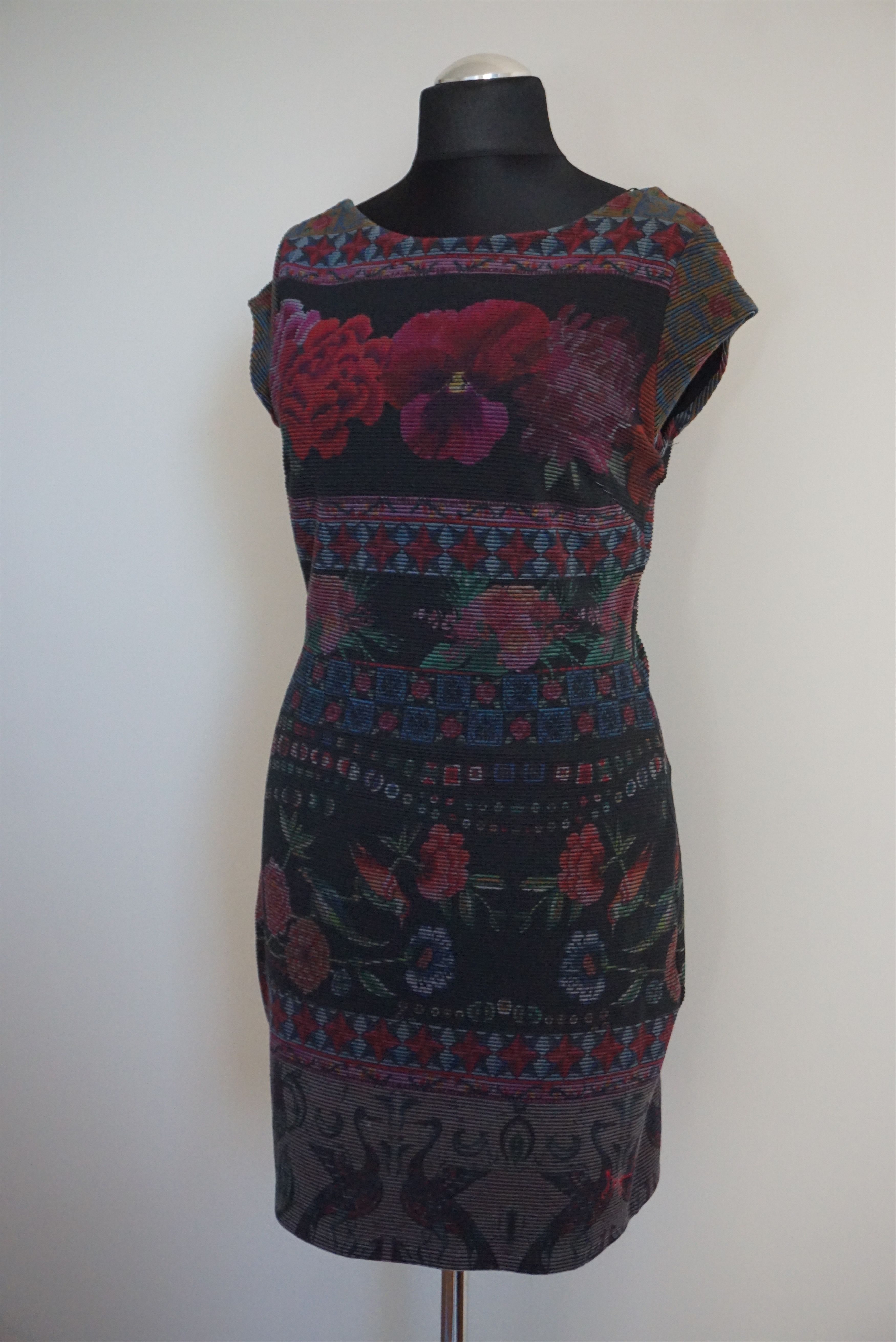 Designer Desigual pencil dress XL 10 12 floral slim fit boho Size XL / US 12-14 / IT 48-50 - 2 Thumbnail