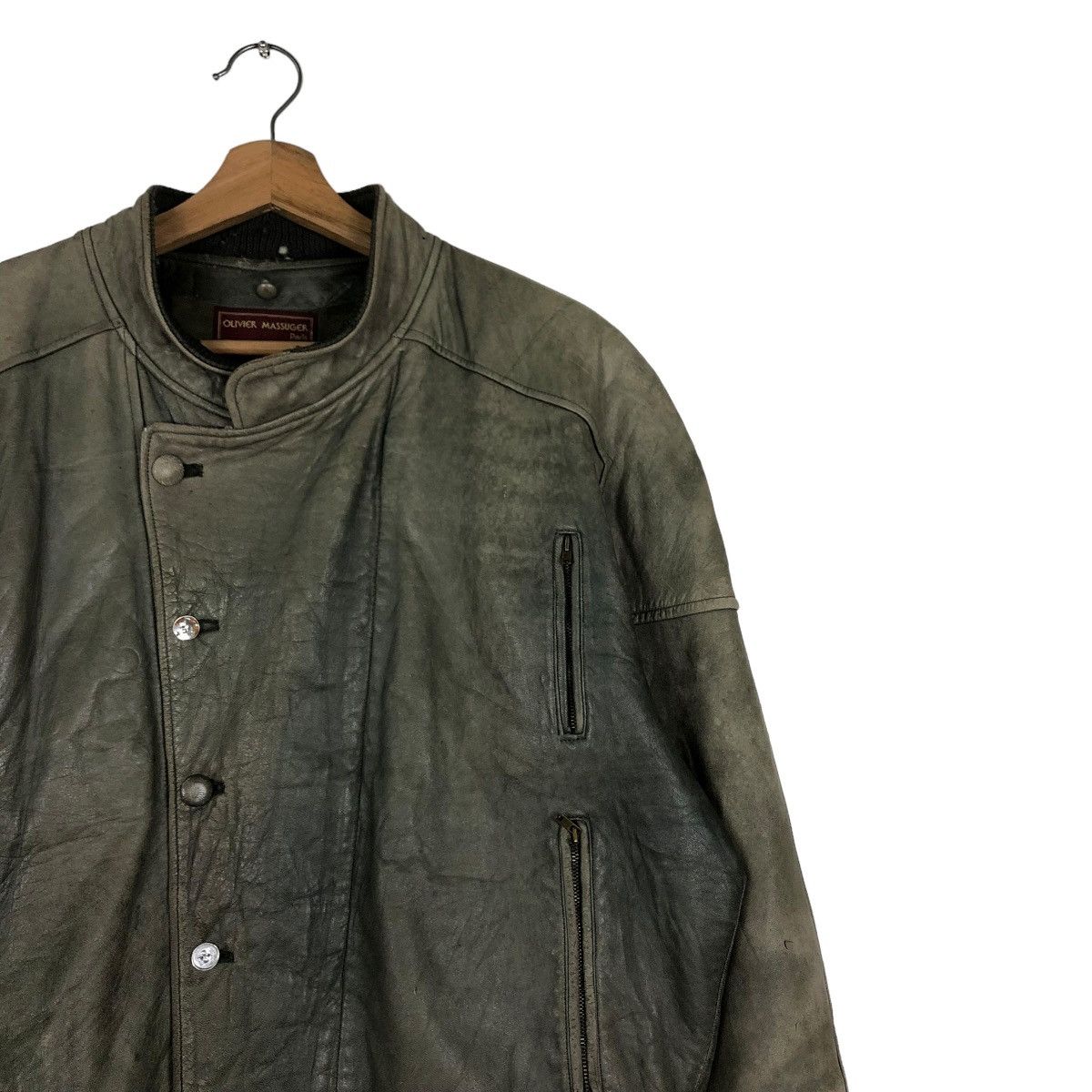 Japanese Brand 🔥VINTAGE BIKER LEATHER JACKET OLIVIER MASSUGER ISSEY MIYAKE Size US L / EU 52-54 / 3 - 6 Thumbnail