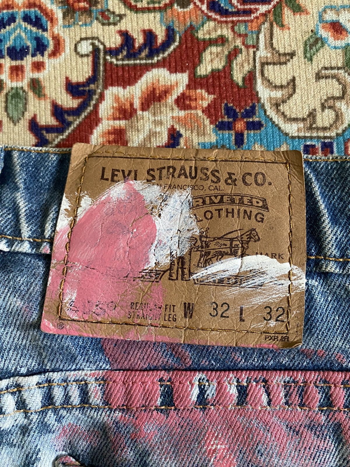 Levi's × Vintage Vintage 90s Levi’s 505 Distressed Splatter Design Denim Size US 31 - 10 Thumbnail
