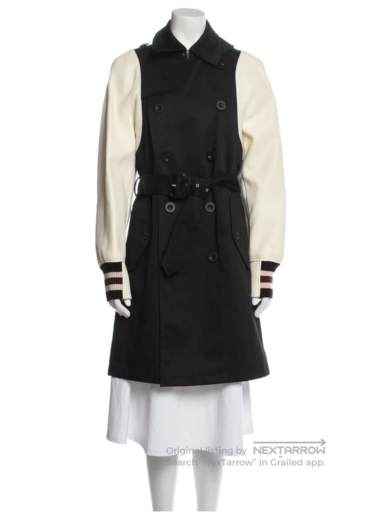 Coach Coach Black White Leather Sleeve Trench Coat. Size US M / EU 48-50 / 2 - 9 Thumbnail