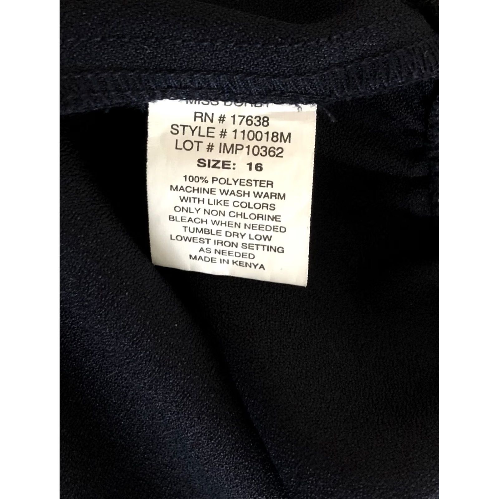 Vintage Miss Dorby Dress Womens 16 Blue Slacks Pants Straight Leg career work wear Size 24" / US 00 / IT 34 - 3 Thumbnail