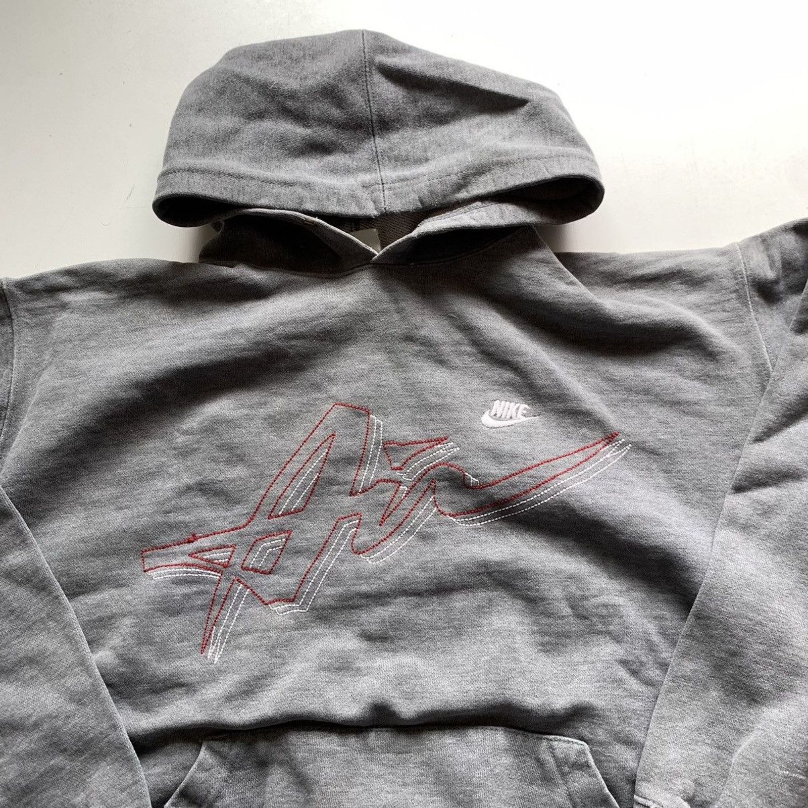 Nike Vintage Y2K Nike Air Swoosh Hoodie Medium Boxy Fit Gray Rare Size US S / EU 44-46 / 1 - 2 Thumbnail