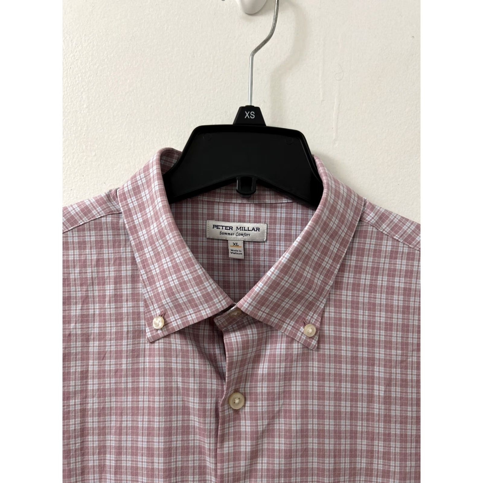 Peter Millar Peter Millar Summer Comfort Shirt Mens XL Pink Blue Plaid Button Up Pocket L/S Size US XL / EU 56 / 4 - 5 Thumbnail