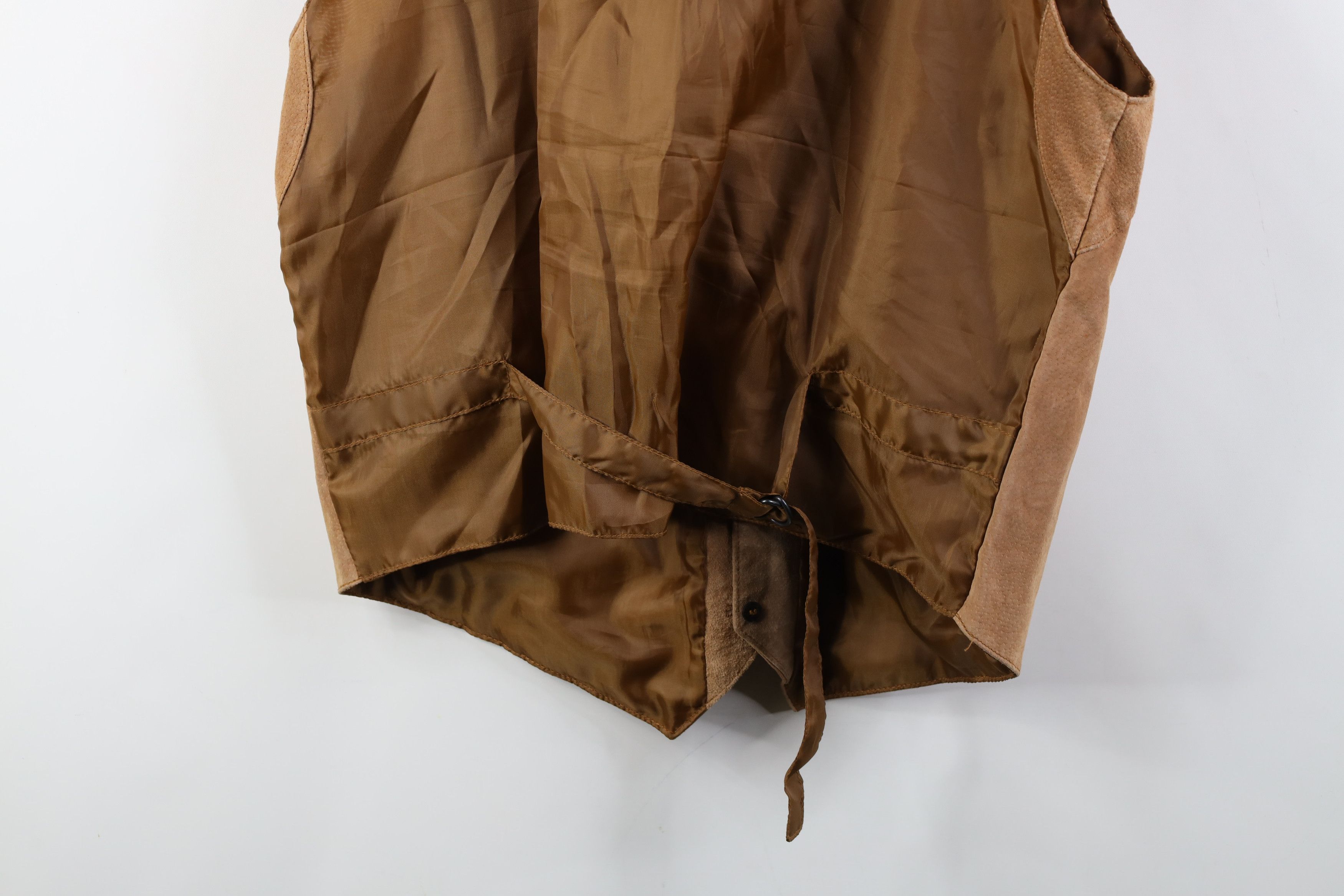 Vintage Vintage 90s Streetwear Back Suede Leather Vest Jacket Brown Size US XL / EU 56 / 4 - 14 Thumbnail