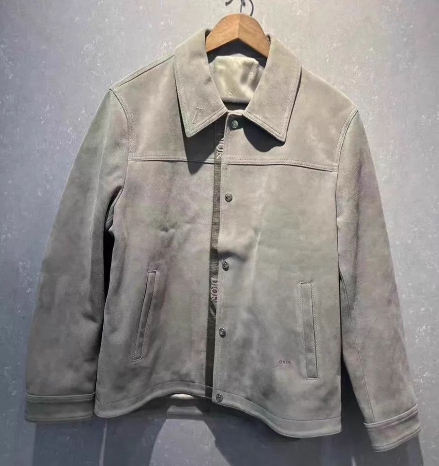 Dior Dior SS24 Khaki Suede Jacquard Leather Jkt 48 Size US M / EU 48-50 / 2 - 1 Thumbnail