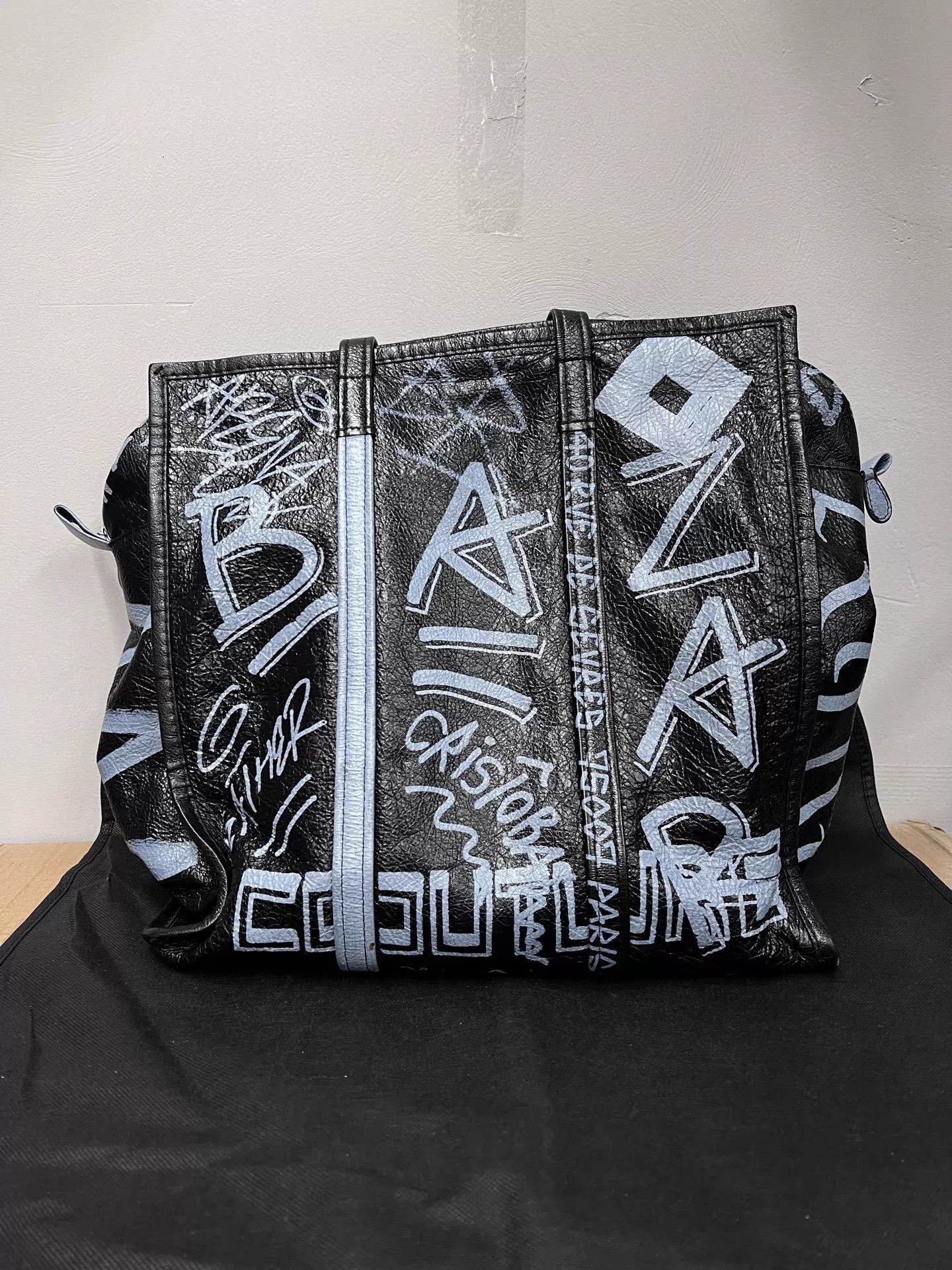 Balenciaga Balenciaga Bazar Graffiti Large Lambskin Tote Bag Size ONE SIZE - 2 Thumbnail