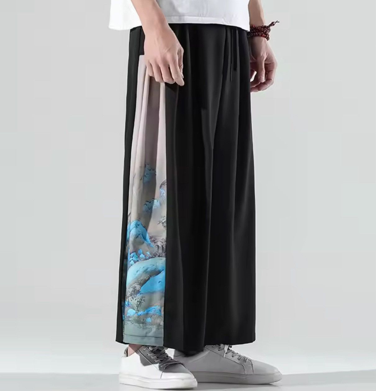 Japanese Brand Artistic Flowing Pants - Pleated Front, Vibrant Print Size US 32 / EU 48 - 1 Thumbnail