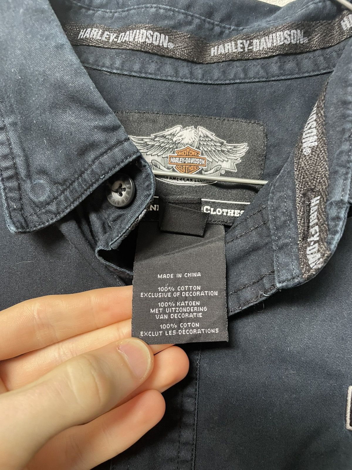 Harley Davidson Vintage Harley Davidson Black Long Sleeve Shirt Button Ups Size US M / EU 48-50 / 2 - 11 Thumbnail