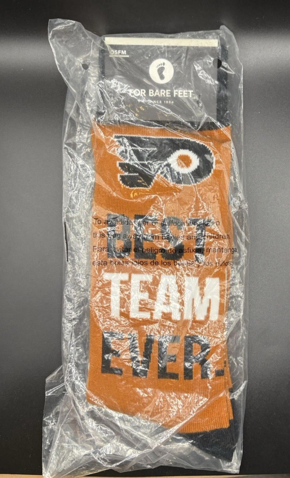 Other For Bare Feet Philadelphia Flyers "Best Team Ever" Socks NEW Size ONE SIZE - 1 Thumbnail