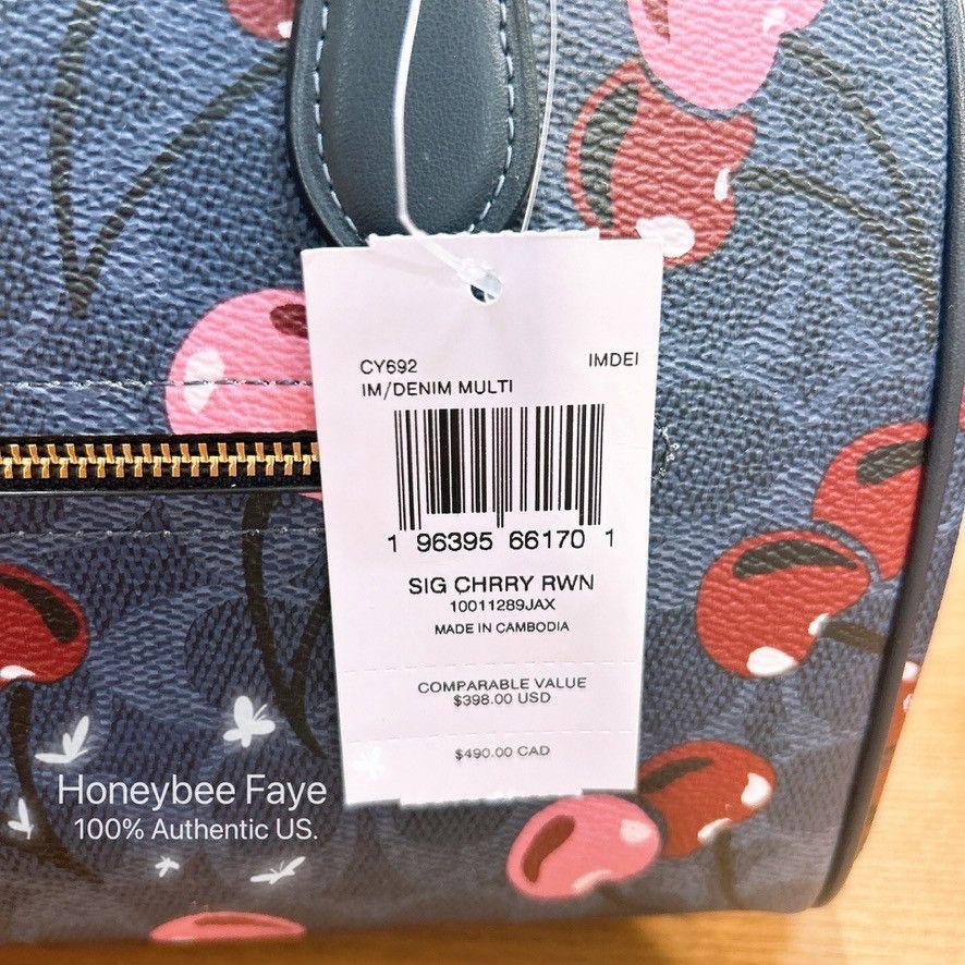 Coach 🍒 Rowan Satchel Bag In Signature Canvas With Cherry CY692 Size ONE SIZE - 3 Thumbnail