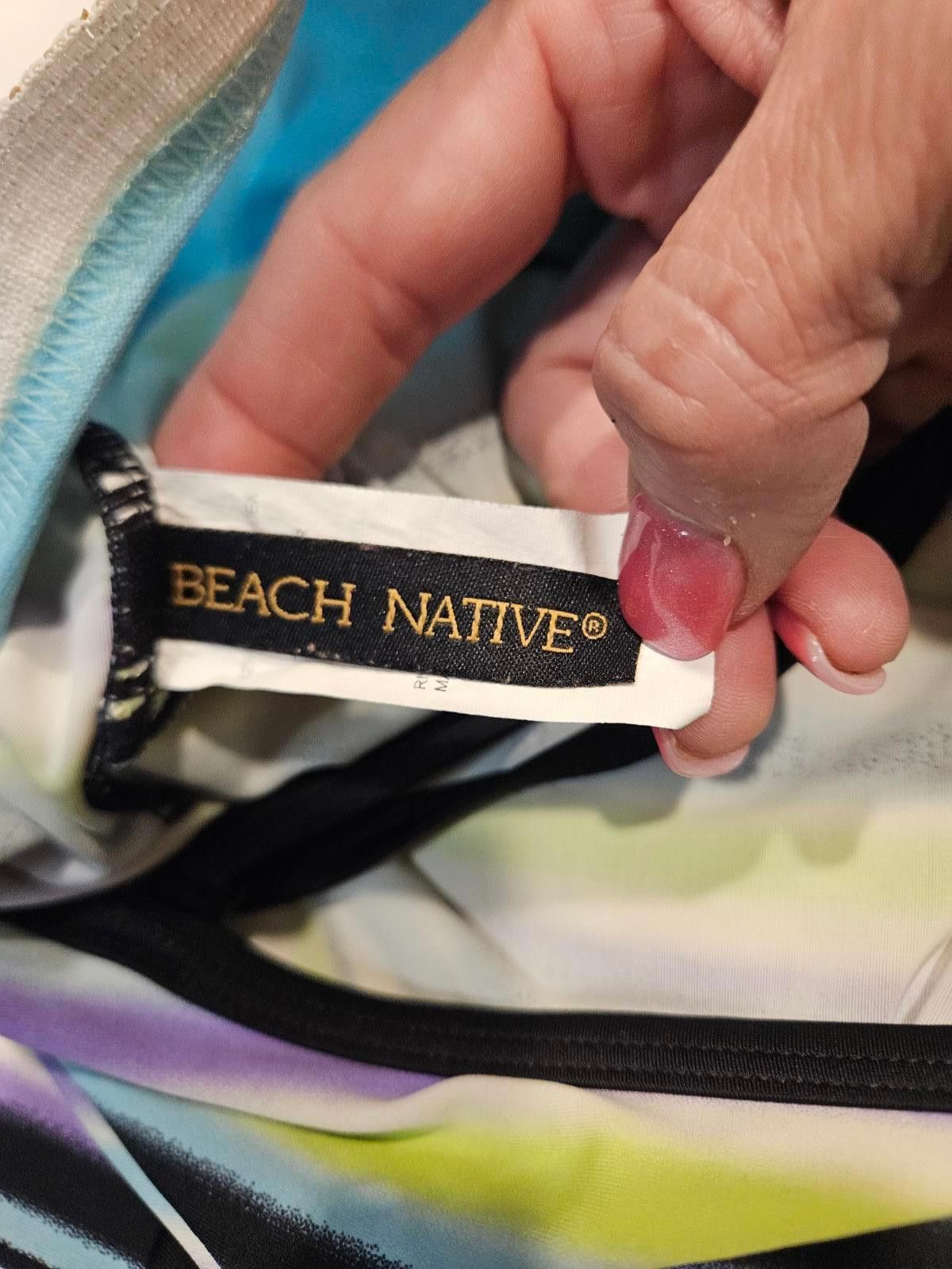 Designer Beach Native Striped Swim Suit with Adjustable Straps Size ONE SIZE - 6 Thumbnail