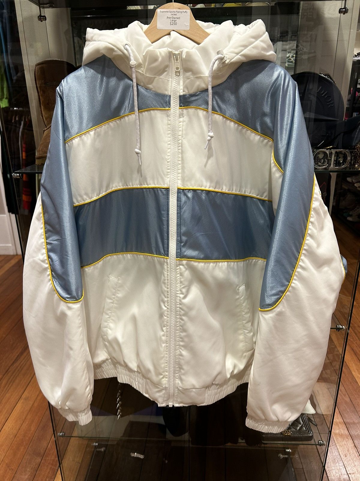 Supreme Sports Piping Puffy Jacket (FW19) - $198