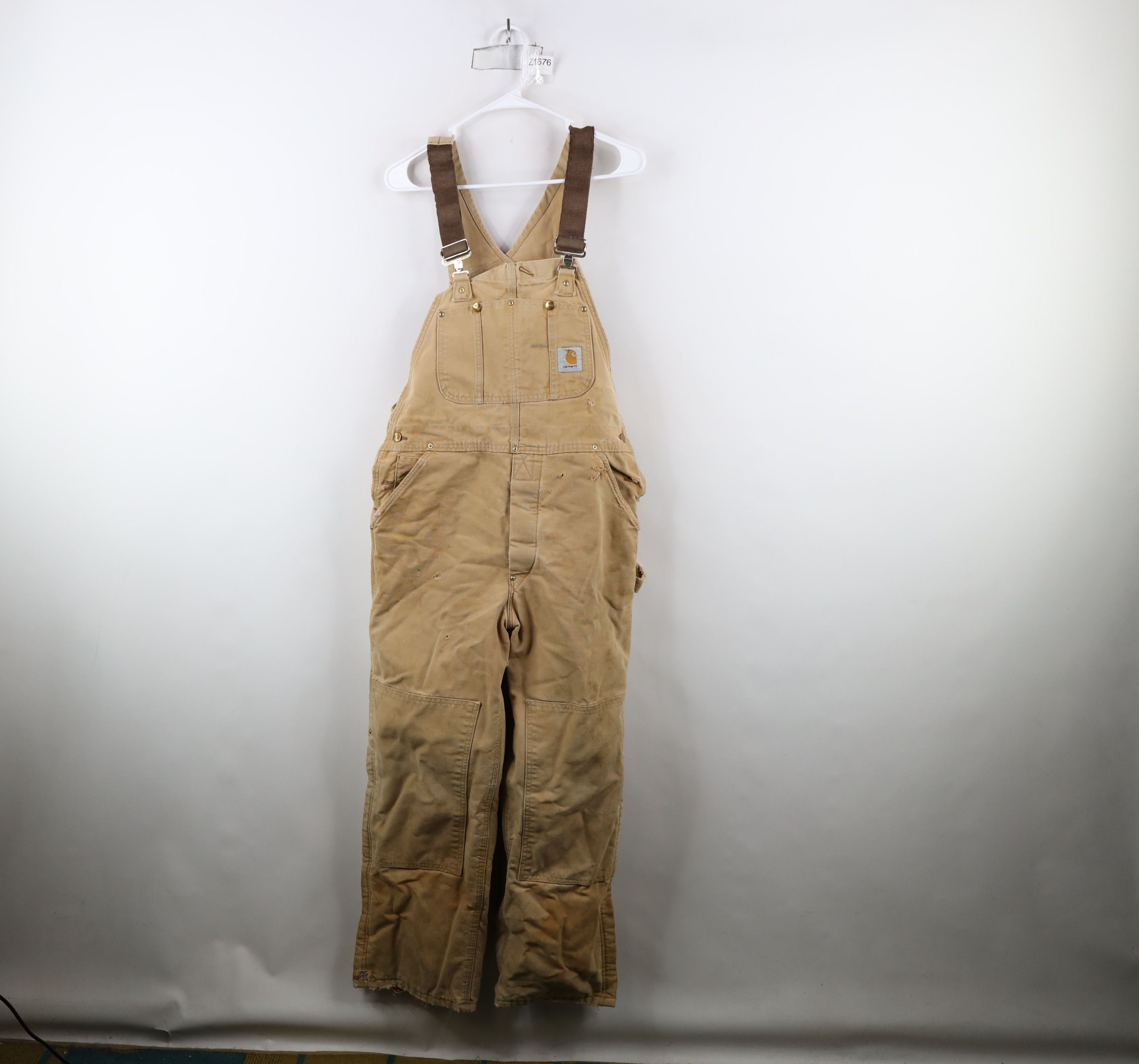 Carhartt × Vintage Vintage 90s Carhartt Thrashed Quilted Double Knee Overalls Size US 36 / EU 52 - 1 Thumbnail