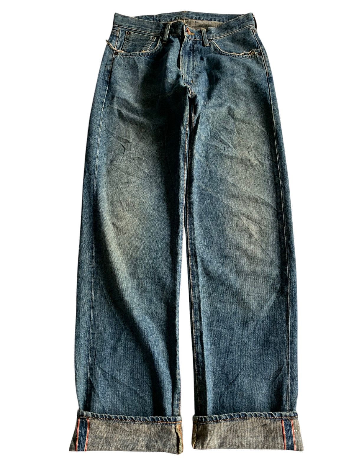 Edwin × If Six Was Nine × Kapital VINTAGE EDWIN 505X SELVEDGE BAGGY RUSTY DISTRESSED DENIM Size US 31 - 5 Thumbnail