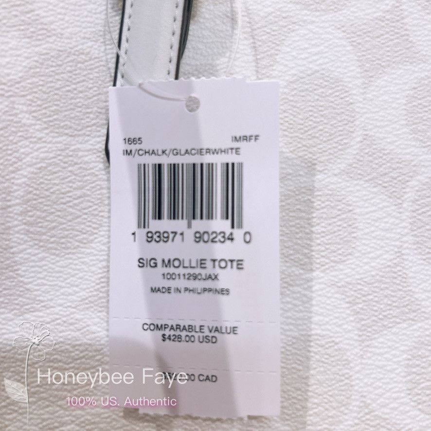 Coach Mollie Tote Bag In Signature Canvas #1665 Size ONE SIZE - 4 Thumbnail