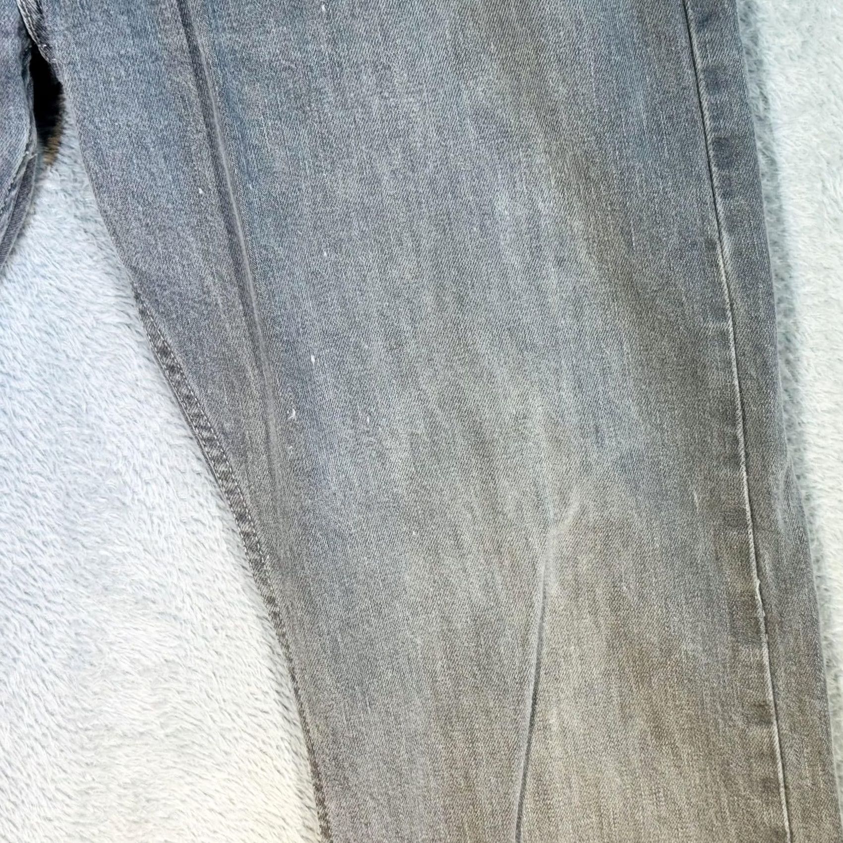 Levi's Levi's 514 Jeans Mens 36x30 Gray Light Wash Straight Denim Stretch Zip Fly Size US 36 / EU 52 - 4 Thumbnail