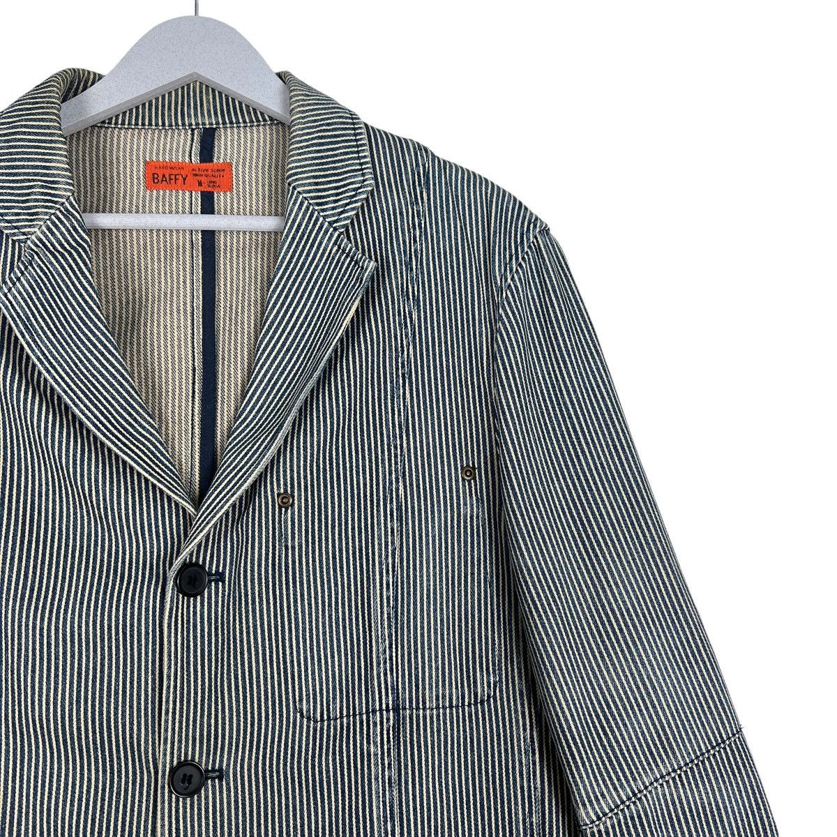 Japanese Brand 🔥 BAFFY HIKORY STRIPE CHORE JACKET Size US M / EU 48-50 / 2 - 6 Thumbnail