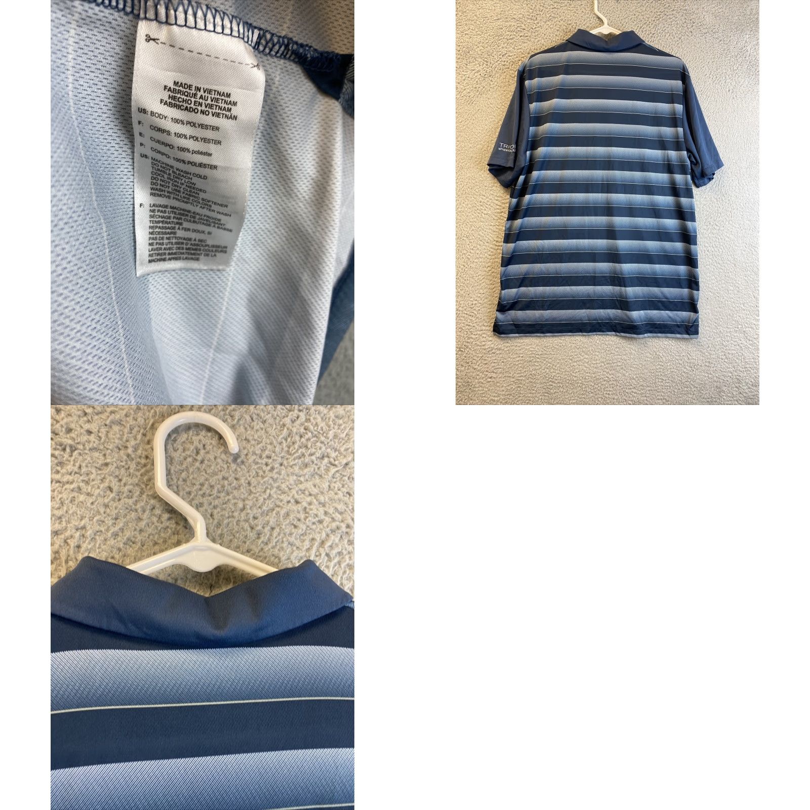 Adidas Adidas Climalite Polo Shirt Striped Golf Mens Short Sleeve Size L Blue Mens Size US L / EU 52-54 / 3 - 8 Thumbnail