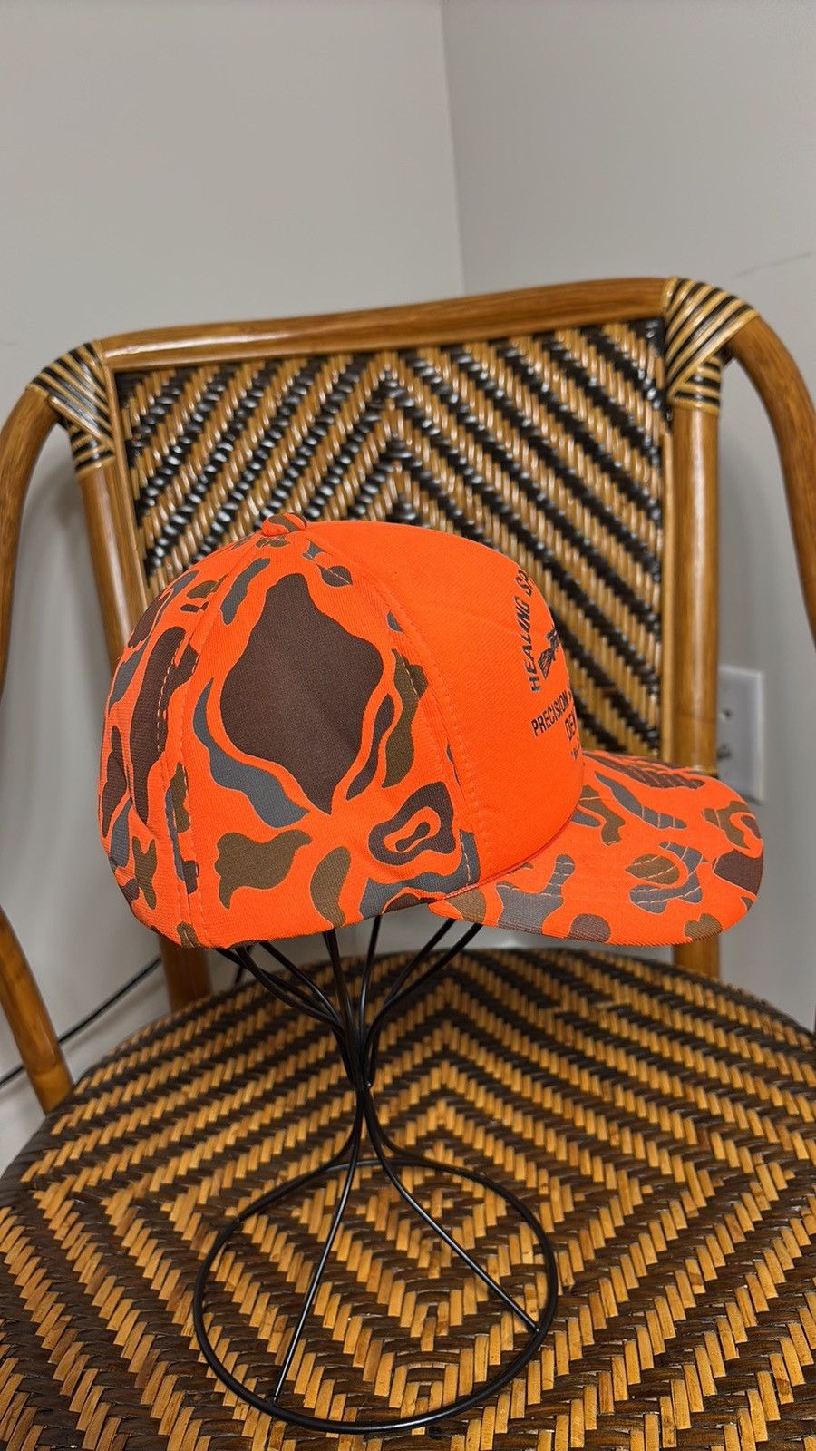 Vintage Vintage North Carolina Hunter Orange Snapback Trucker Hat Size ONE SIZE - 4 Thumbnail
