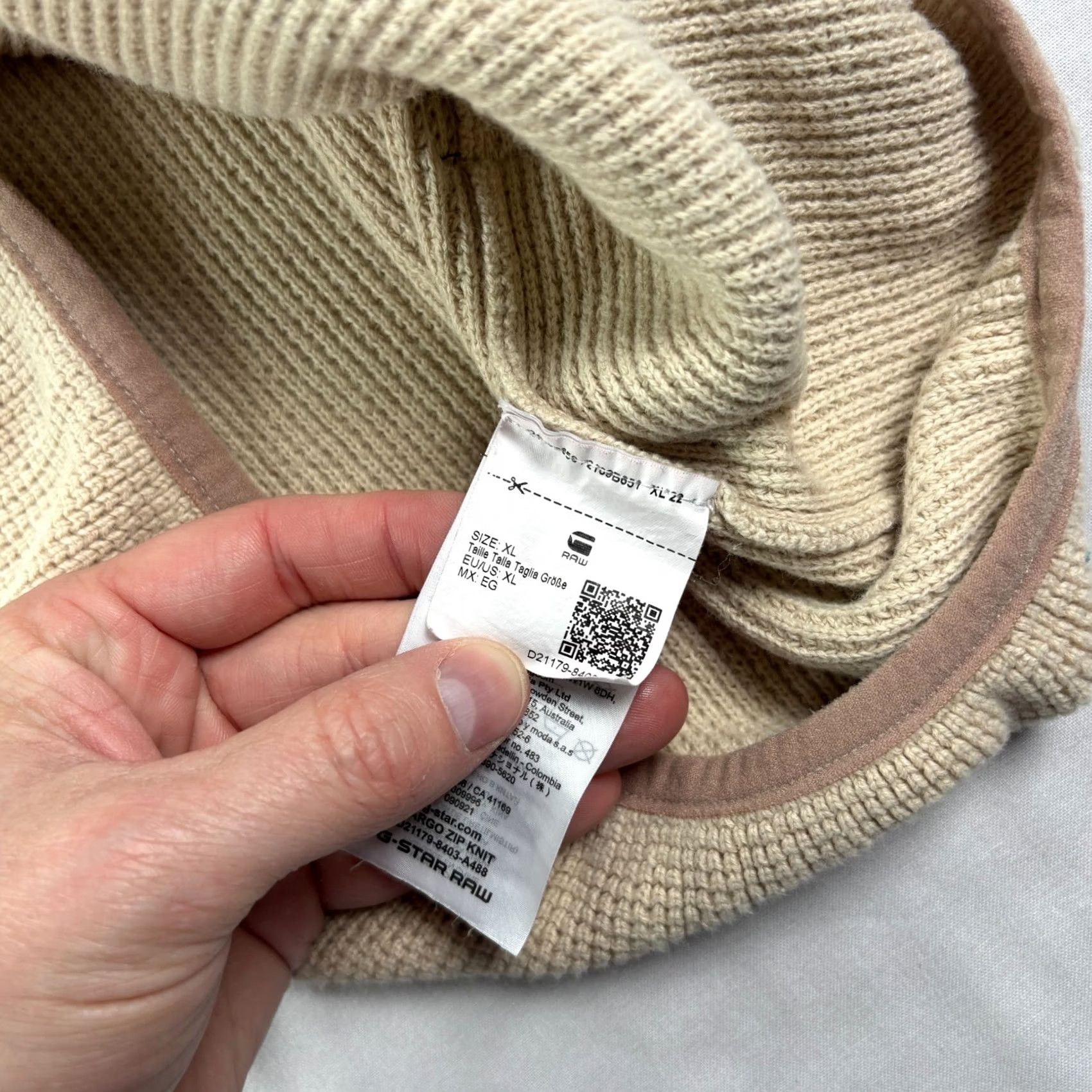 Vintage G Star Raw Jacket Mens XL Beige Full Zip Utility Cargo Knit Casual Size US XL / EU 56 / 4 - 7 Thumbnail