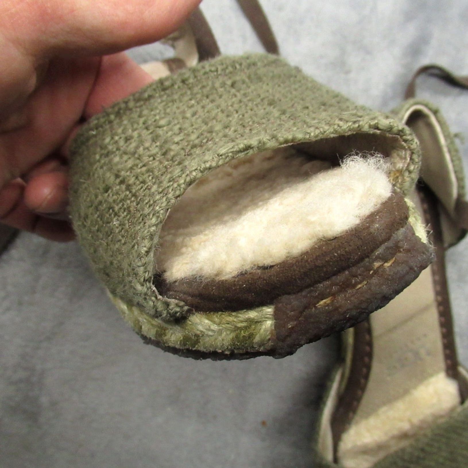 Ugg UGG Sandal Women 8 Green Espadrille Wedge Sheepskin Ankle Straps Tie Platform Casual Summer Size US 8 / IT 38 - 3 Thumbnail