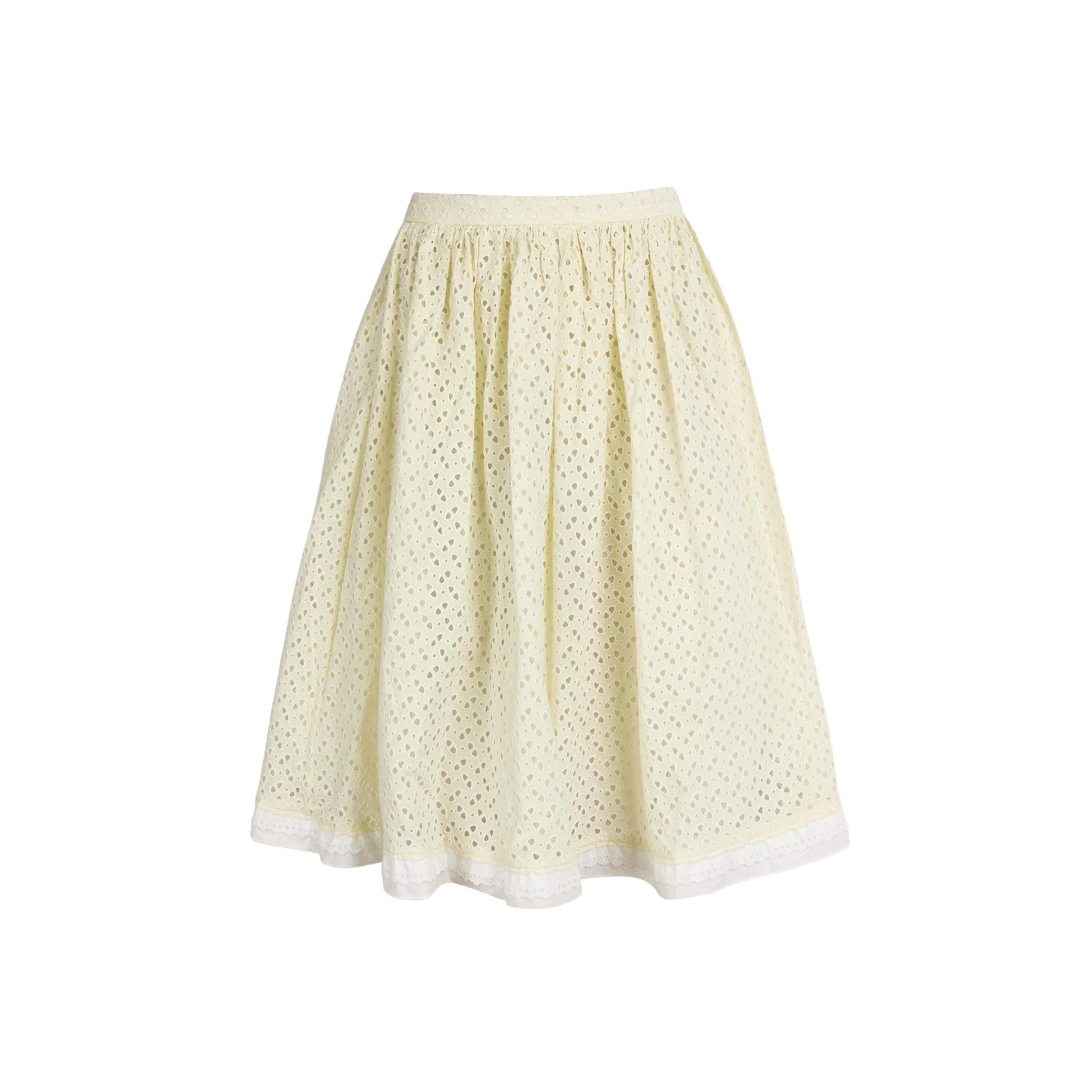 Prada Prada Color Block Lace Skirt Size 38 - dmc Size 38" / US 16 / IT 52 - 1 Thumbnail