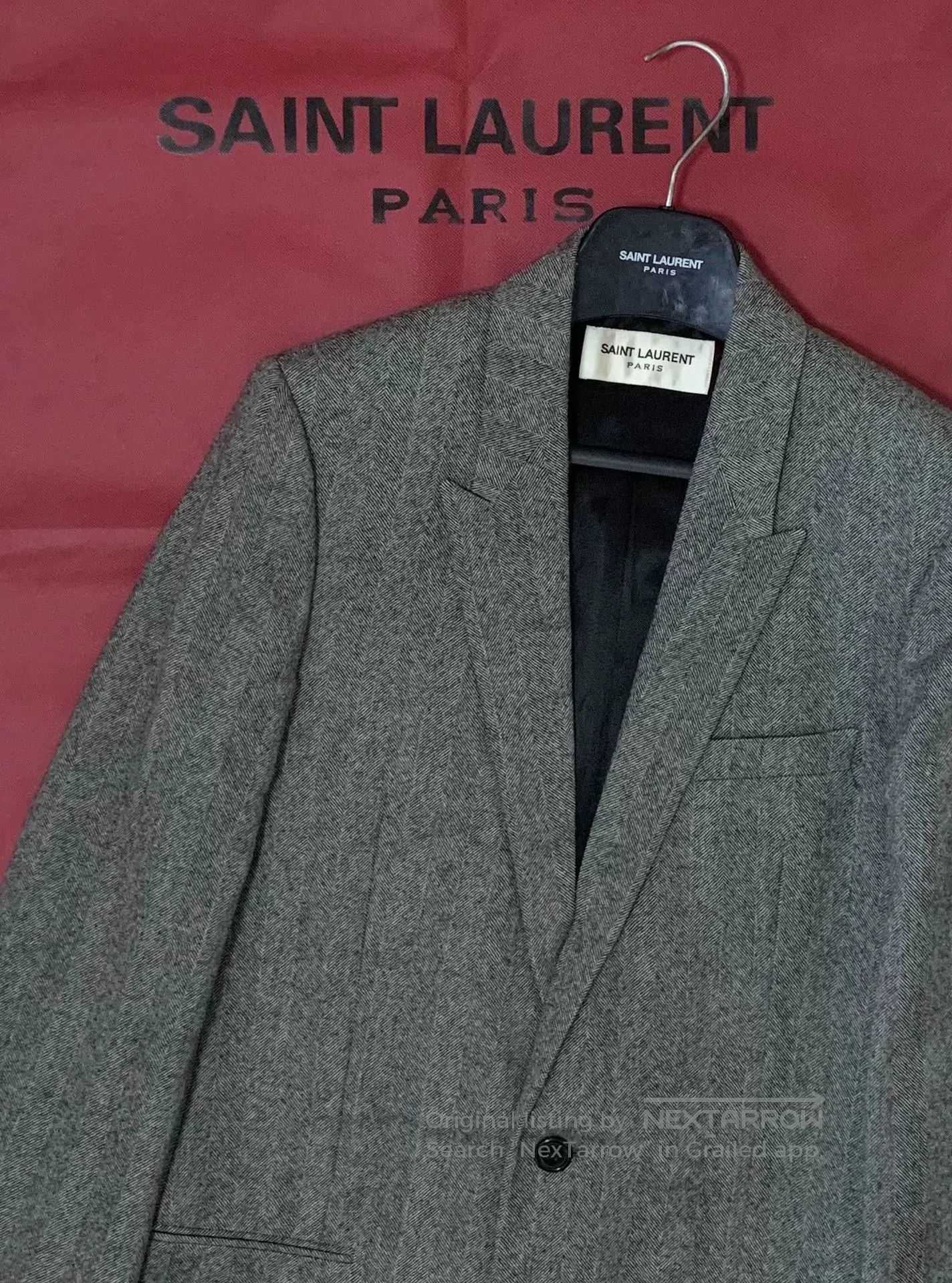 Saint Laurent Paris Saint Laurent 17FW Gray Herringbone Coat. Size US M / EU 48-50 / 2 - 6 Thumbnail