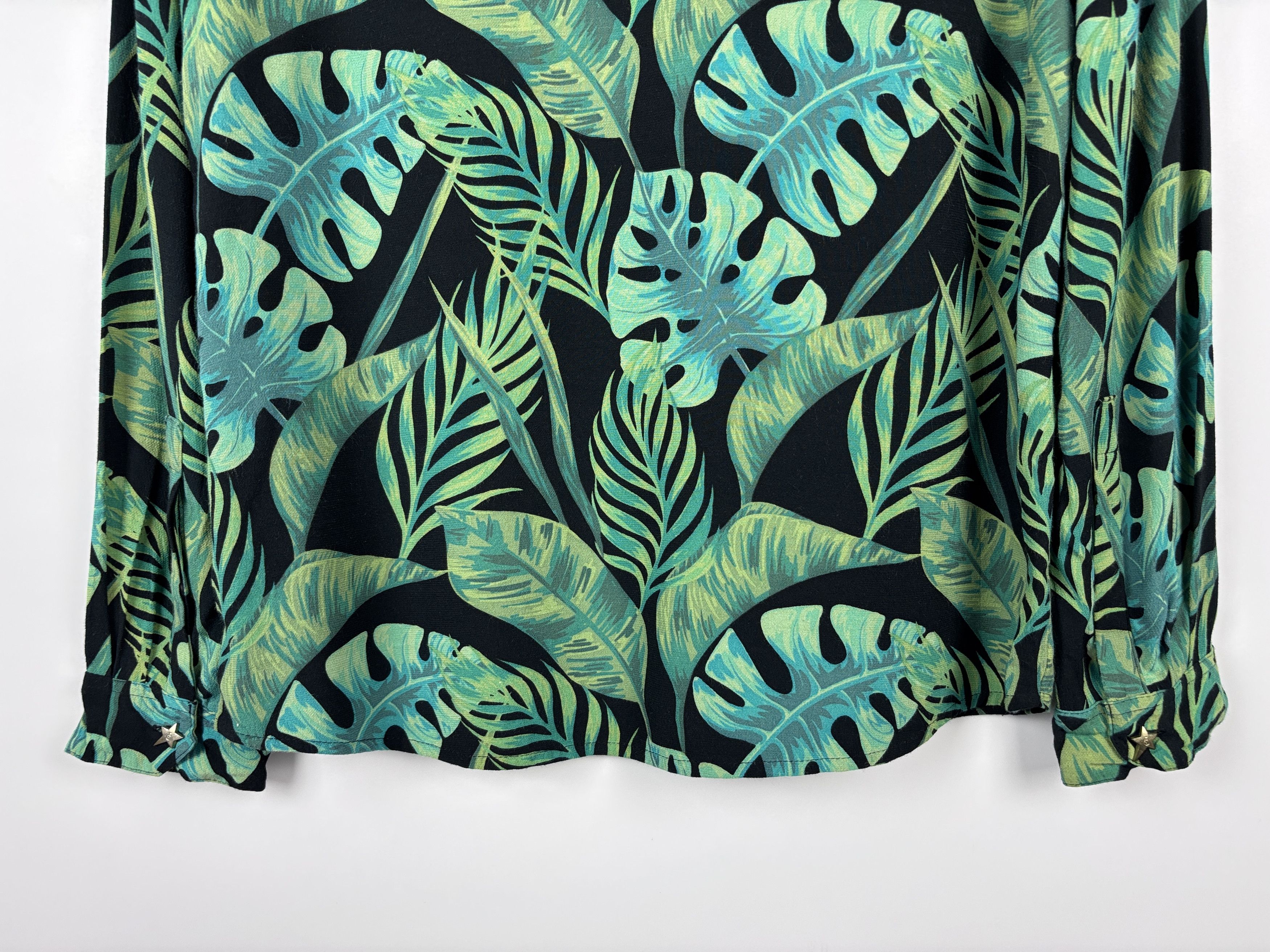 Designer Fabienne Chapot Floral Button Shirt Blouse Viscose Green S Size S / US 4 / IT 40 - 7 Thumbnail