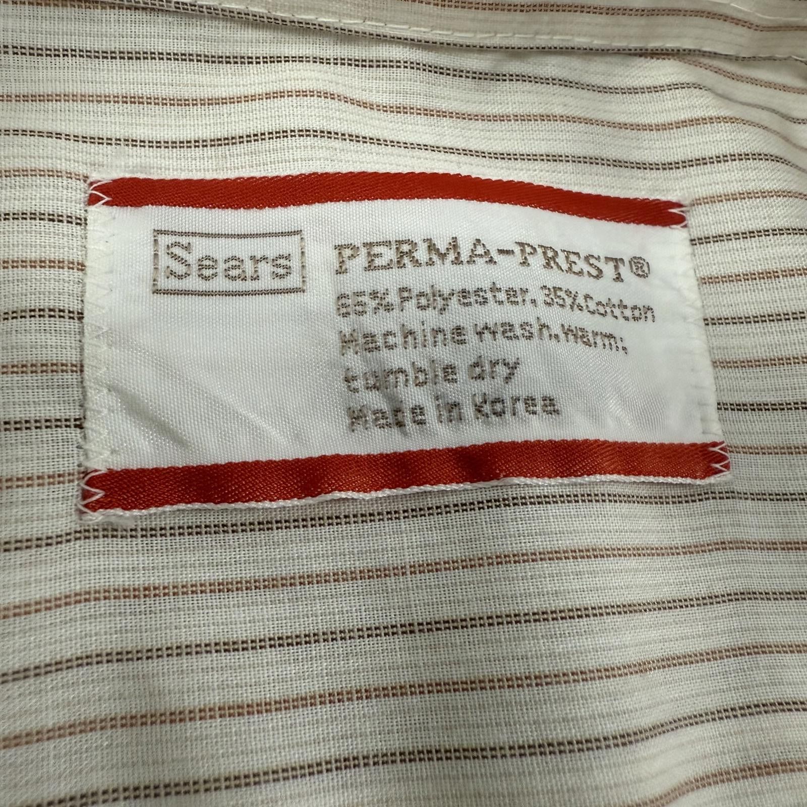 Sears Vintage 70s 80s SEARS PERMA-PREST Dress Shirt 15½ 32-33 DS Size US M / EU 48-50 / 2 - 3 Thumbnail