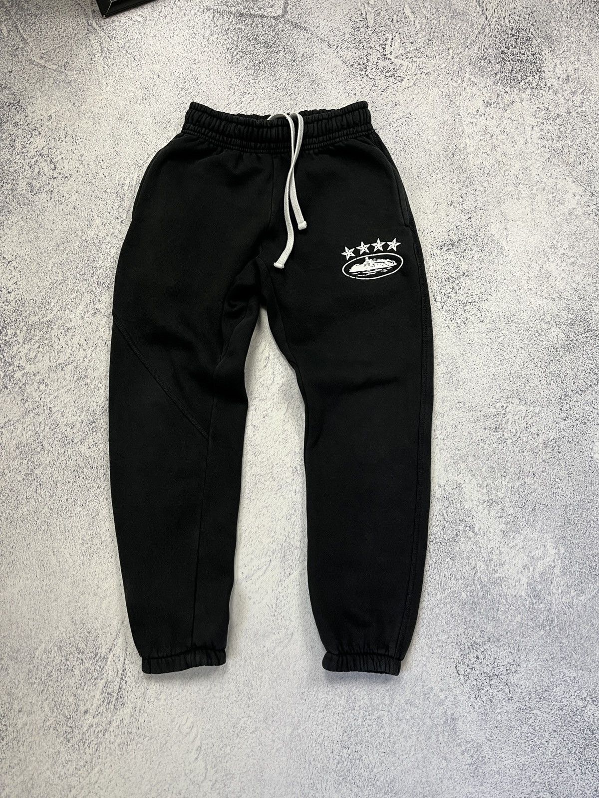 Corteiz CORTEIZ VVS VELOUR BOTTOMS [TRIPLE BLACK] | Grailed