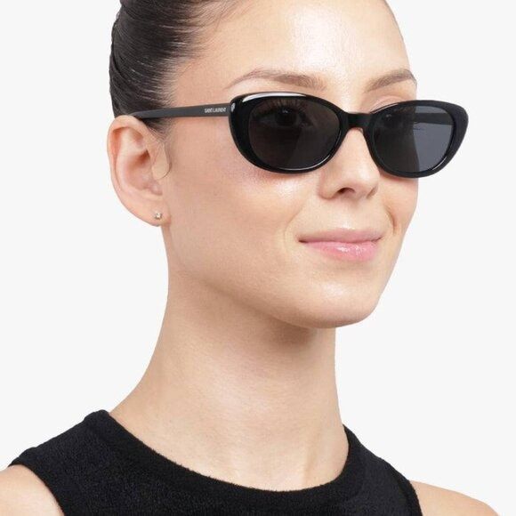 Saint Laurent Paris Saint Laurent SL 822 001 Sunglasses Shiny Black Cat Eye Size ONE SIZE - 3 Thumbnail